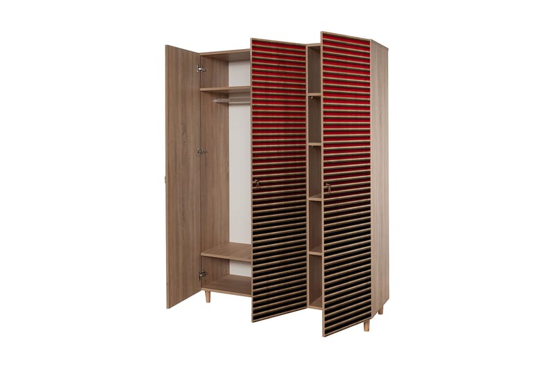 Brokind Garderobeskap 135 cm i Tre - Rød - Oppbevaring - Klesoppbevaring - Garderober & garderobesystem