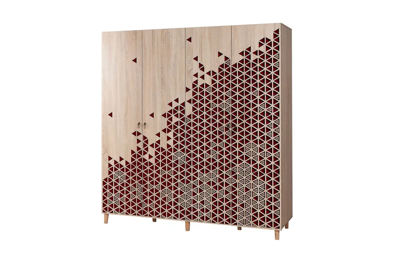 Brokind Garderobeskap 180 cm i Mørkt Tre, Brun