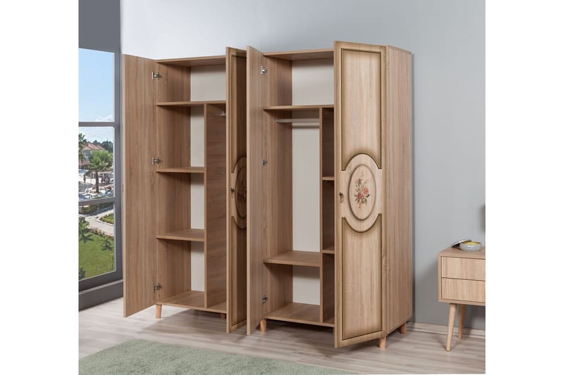 Brokind Garderobeskap 180 cm i Tre - Beige - Oppbevaring - Klesoppbevaring - Garderober & garderobesystem