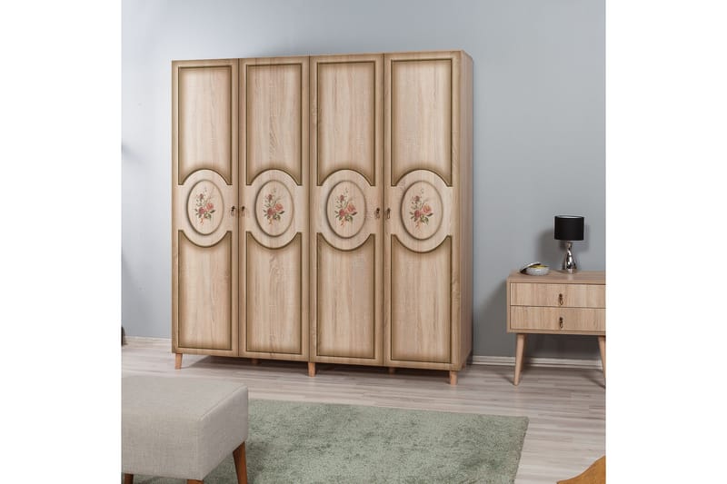 Brokind Garderobeskap 180 cm i Tre - Beige - Oppbevaring - Klesoppbevaring - Garderober & garderobesystem