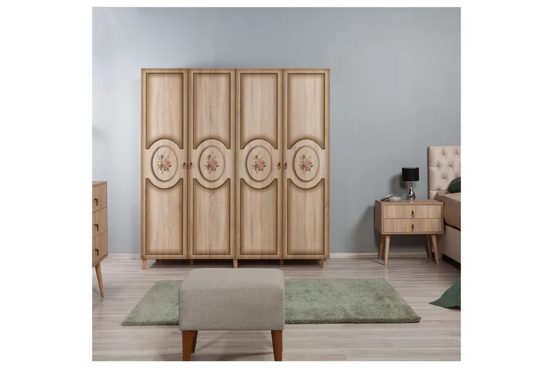 Brokind Garderobeskap 180 cm i Tre - Beige - Oppbevaring - Klesoppbevaring - Garderober & garderobesystem