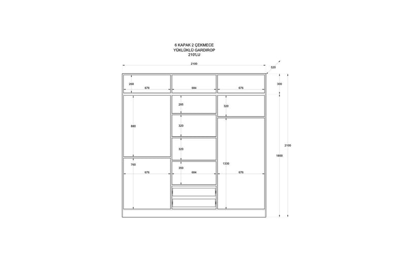 Bronte Garderobesskåp 210x210 cm - Matt Hvit - Oppbevaring - Klesoppbevaring - Garderober & garderobesystem - Garderobeskap & klesskap