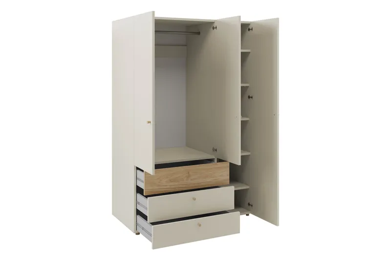 Buhan Garderobeskap 120x185 cm - Beige / Brun - Oppbevaring - Klesoppbevaring - Garderober & garderobesystem