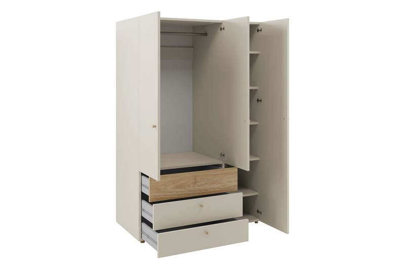 Buhan Garderobeskap 120x185 cm - Beige / Brun - Oppbevaring - Klesoppbevaring - Garderober & garderobesystem
