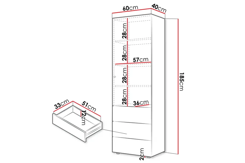 Buhan Garderobeskap 60x185 cm - Beige / Brun - Oppbevaring - Klesoppbevaring - Garderober & garderobesystem