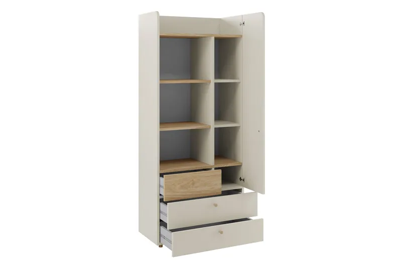 Buhan Garderobeskap 80x185 cm - Beige / Brun - Oppbevaring - Klesoppbevaring - Garderober & garderobesystem