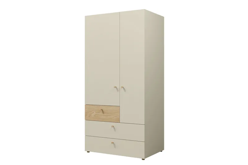 Buhan Garderobeskap 90x185 cm - Beige / Brun - Oppbevaring - Klesoppbevaring - Garderober & garderobesystem