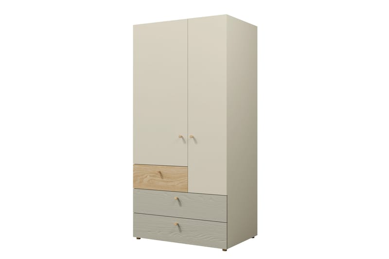Buhan Garderobeskap 90x185 cm - Beige / Brun - Oppbevaring - Klesoppbevaring - Garderober & garderobesystem
