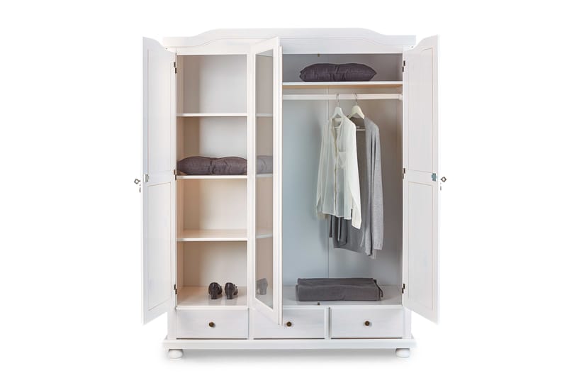 Cabell Garderobe 150 cm - Tre/Hvit - Garderober & garderobesystem - Garderobeskap & klesskap