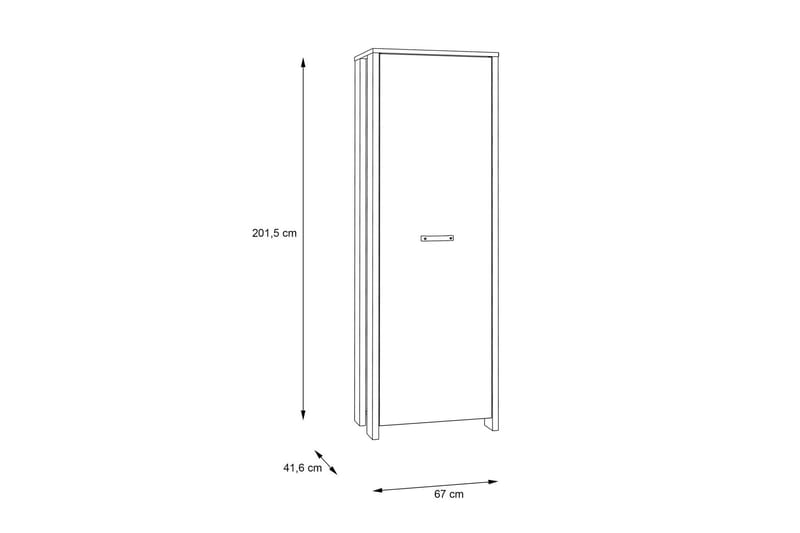 Cadle Garderobe 67 cm - Brun/Grå - Oppbevaring - Klesoppbevaring - Garderober & garderobesystem