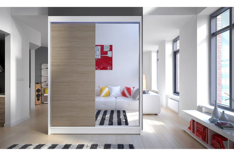 Camino Garderobe 150x58x200 cm - Beige / Hvit - Oppbevaring - Klesoppbevaring - Garderober & garderobesystem - Garderobeskap & klesskap