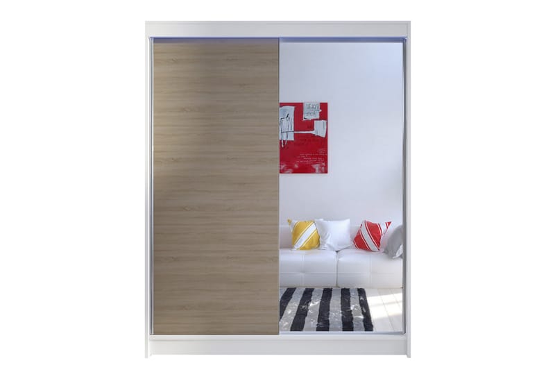 Camino Garderobe 150x58x200 cm - Beige / Hvit - Garderober & garderobesystem - Garderobeskap & klesskap