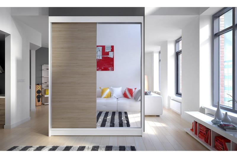 Camino Garderobe 150x58x200 cm - Beige/Hvit - Oppbevaring - Klesoppbevaring - Garderober & garderobesystem