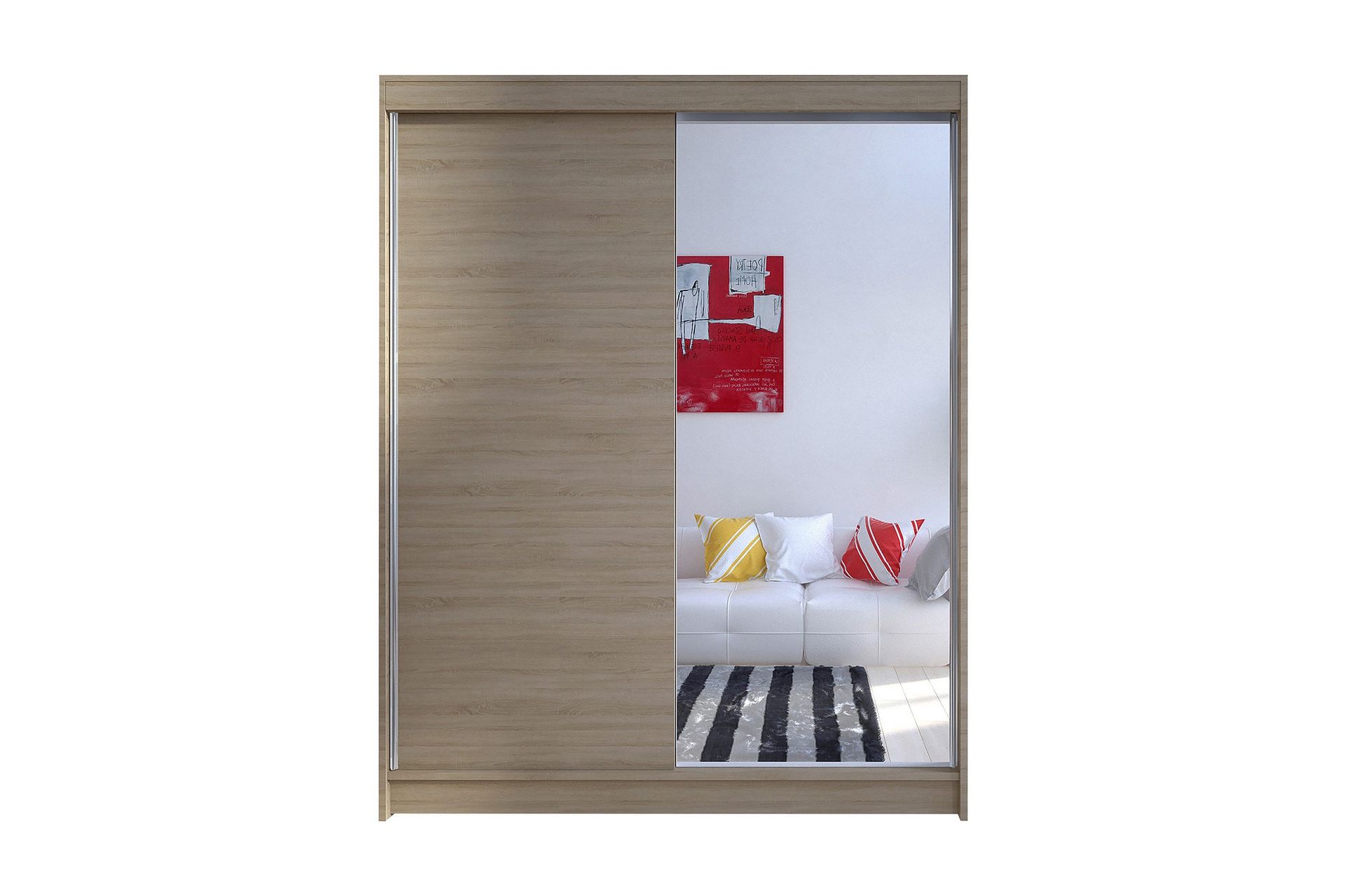 Camino Garderobe 150x58x200 cm LED-belysning - Brun