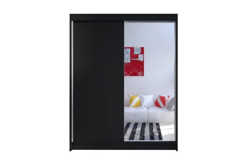 Camino Garderobe 150x58x200 cm LED-belysning - Svart/Svart - Oppbevaring - Klesoppbevaring - Garderober & garderobesystem