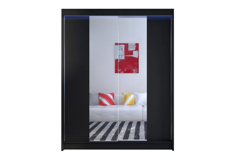 Camino Garderobe 150x58x200 cm - Svart / Hvit - Oppbevaring - Klesoppbevaring - Garderober & garderobesystem - Garderobeskap & klesskap