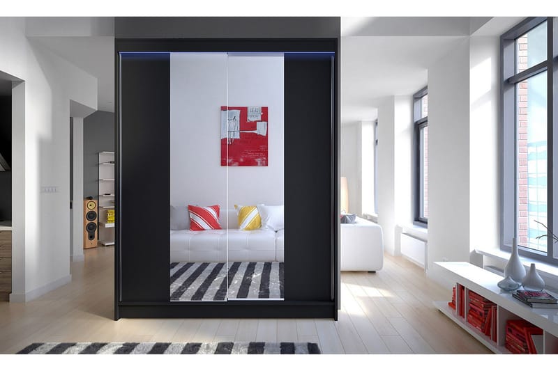 Camino Garderobe 150x58x200 cm - Svart / Hvit - Oppbevaring - Klesoppbevaring - Garderober & garderobesystem - Garderobeskap & klesskap