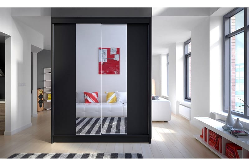 Camino Garderobe 150x58x200 cm - Svart/Hvit - Oppbevaring - Klesoppbevaring - Garderober & garderobesystem