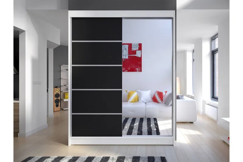 Camino Garderobe 58x150 cm - Hvit/Svart - Oppbevaring - Klesoppbevaring - Garderober & garderobesystem