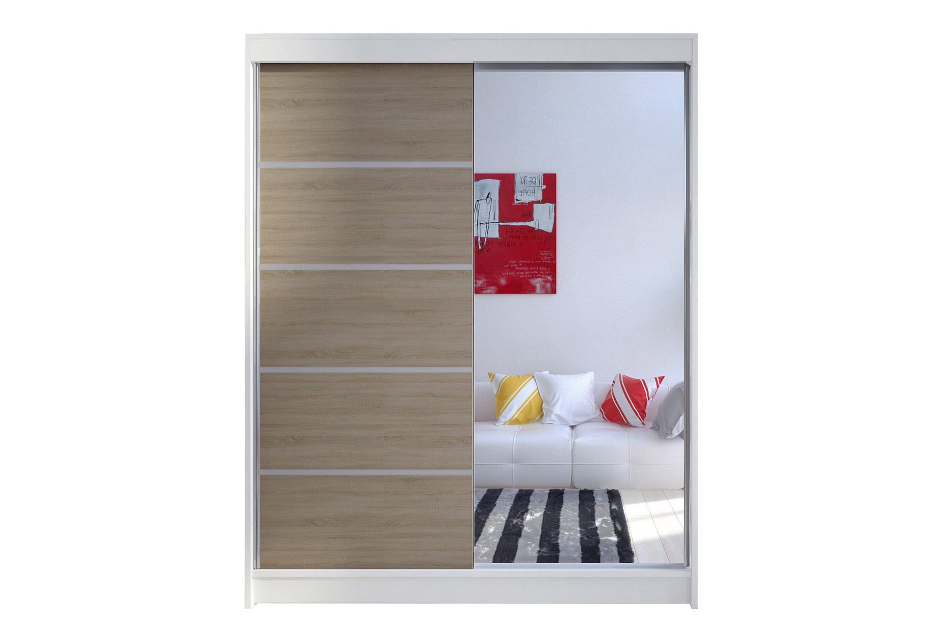 Camino Garderobe 58x150 cm LED-belysning - Hvit