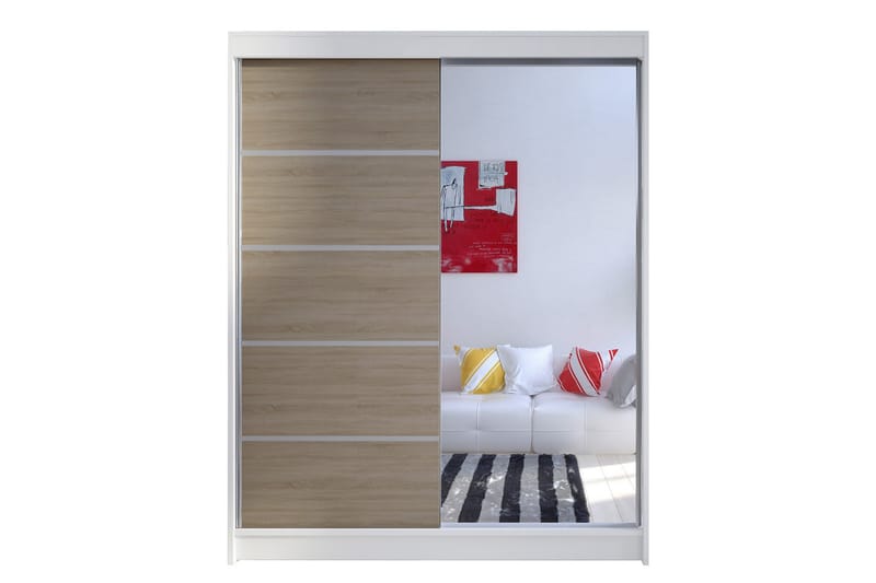 Camino Garderobe 58x150 cm LED-belysning - Hvit - Oppbevaring - Klesoppbevaring - Garderober & garderobesystem