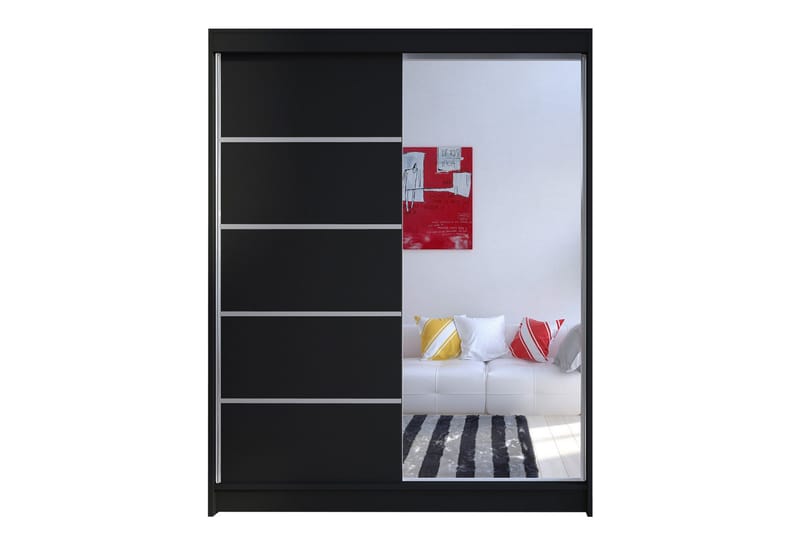 Camino Garderobe 58x150 cm LED-belysning - Svart - Oppbevaring - Klesoppbevaring - Garderober & garderobesystem