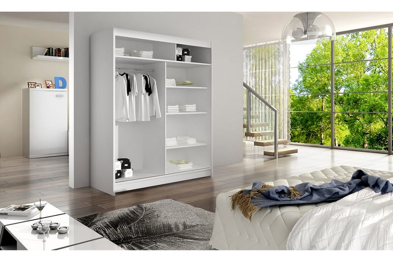 Camino Garderobe 58x150 cm LED-belysning - Svart - Oppbevaring - Klesoppbevaring - Garderober & garderobesystem