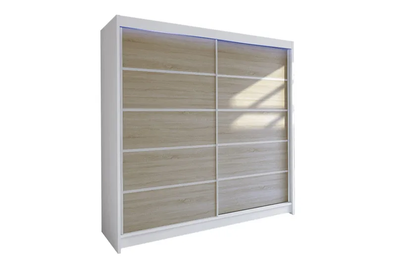 Canderbury Garderobe 180x215 cm, Brun/Hvit