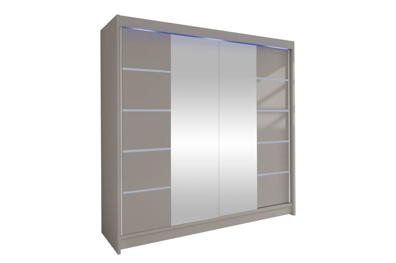 Canderbury Garderobe Med Speil 180x215 cm - Beige - Oppbevaring - Klesoppbevaring - Garderober & garderobesystem