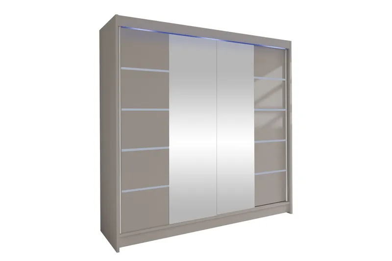 Canderbury Garderobe Med Speil 180x215 cm, Beige