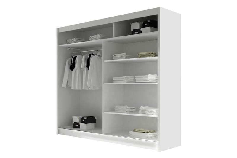 Canderbury Garderobe Med Speil 180x215 cm - Beige - Oppbevaring - Klesoppbevaring - Garderober & garderobesystem