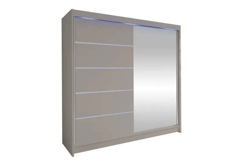 Canderbury Garderobe Med Speil 180x215 cm - Beige - Oppbevaring - Klesoppbevaring - Garderober & garderobesystem