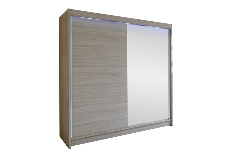 Canderbury Garderobe Med Speil 180x215 cm - Brun - Oppbevaring - Klesoppbevaring - Garderober & garderobesystem