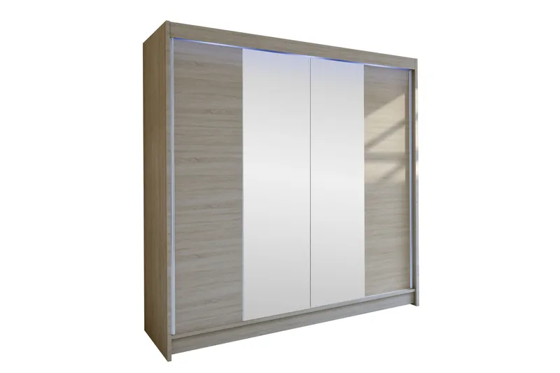 Canderbury Garderobe Med Speil 180x215 cm, Brun