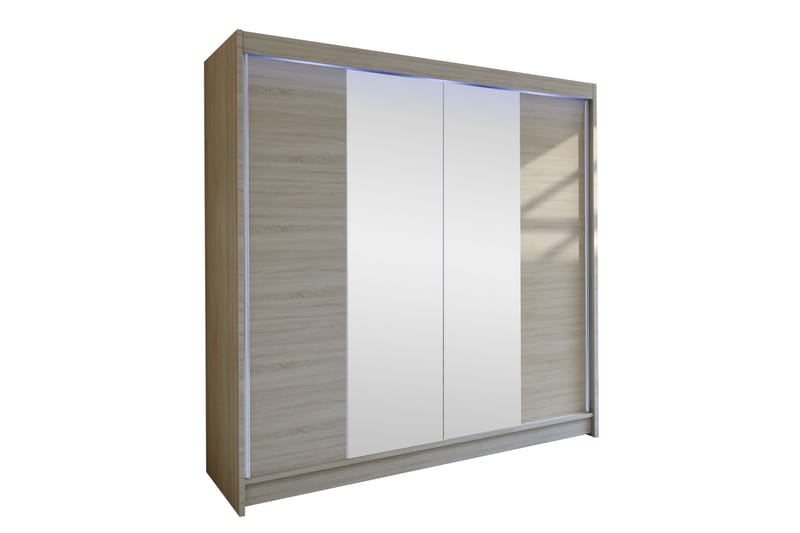Canderbury Garderobe Med Speil 180x215 cm - Brun - Oppbevaring - Klesoppbevaring - Garderober & garderobesystem