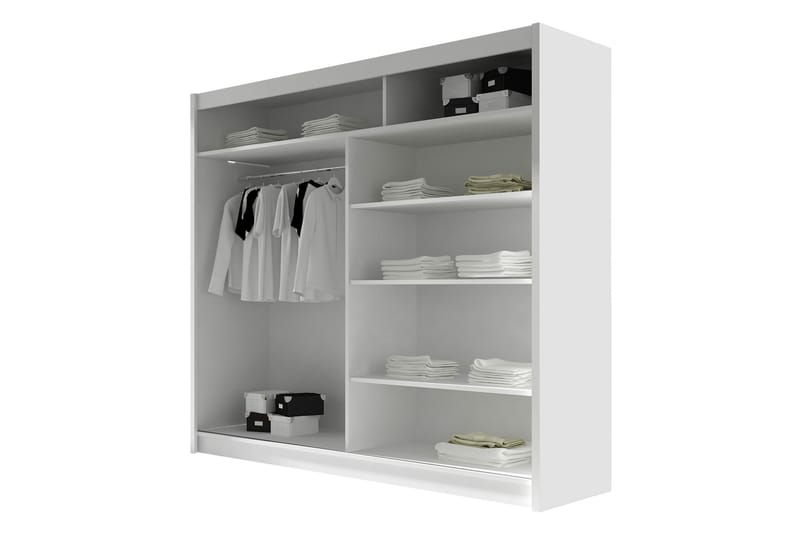 Canderbury Garderobe Med Speil 180x215 cm - Grå - Oppbevaring - Klesoppbevaring - Garderober & garderobesystem