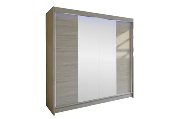 Canderbury Garderobe Med Speil 180x215 cm LED-belysning