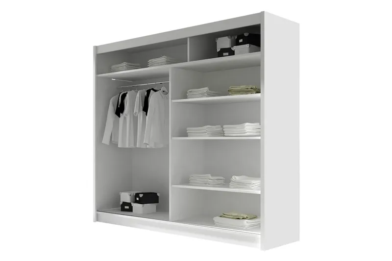Canderbury Garderobe Med Speil 180x215 cm LED-belysning - Brun - Oppbevaring - Klesoppbevaring - Garderober & garderobesystem
