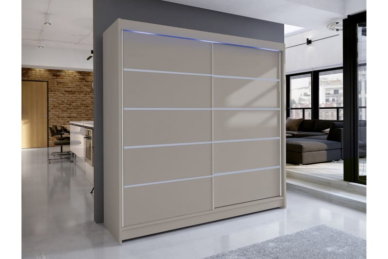 Canderbury Garderobeskap 180x215 cm - Beige - Oppbevaring - Klesoppbevaring - Garderober & garderobesystem