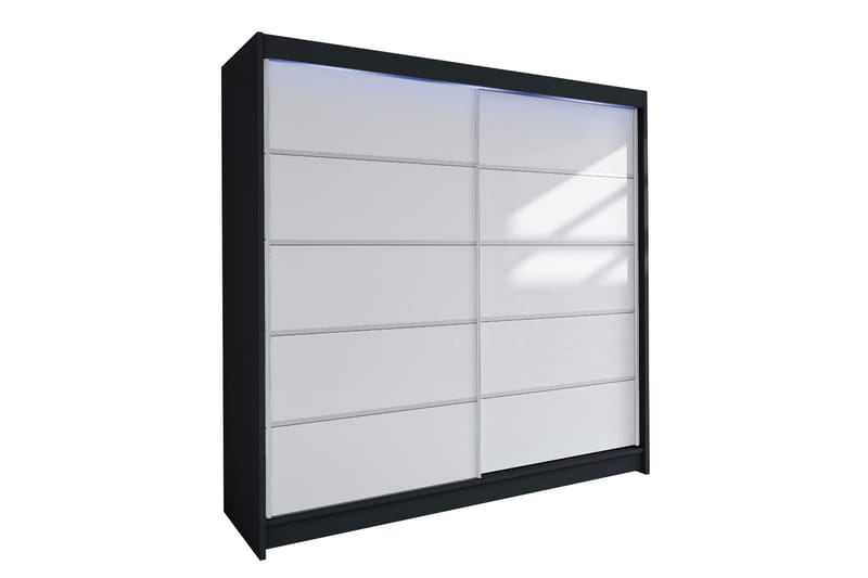 Canderbury Garderobeskap 180x215 cm - Svart Og Hvitt - Oppbevaring - Klesoppbevaring - Garderober & garderobesystem