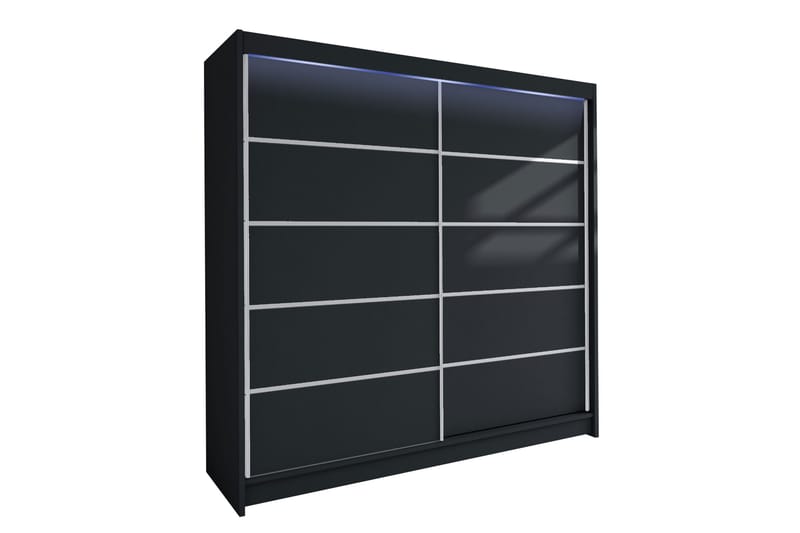 Canderbury Garderobeskap 180x215 cm - Svart - Oppbevaring - Klesoppbevaring - Garderober & garderobesystem