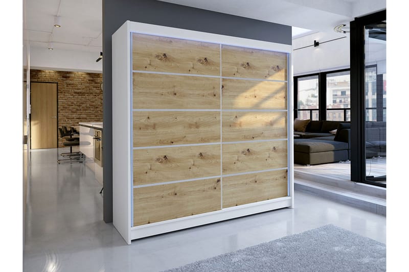 Canderbury Klesskap 180 cm i Malt Tre - Brun - Oppbevaring - Klesoppbevaring - Garderober & garderobesystem