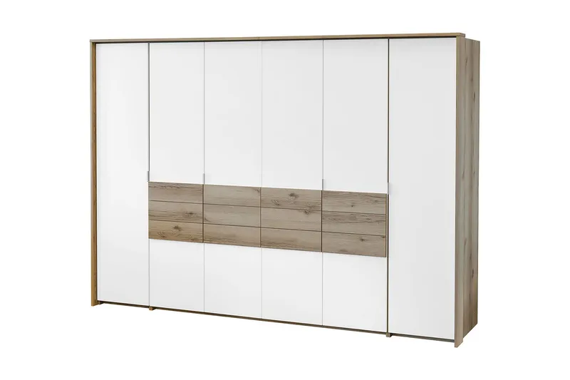 Capira Garderobe i Tre, Hvit|Beige