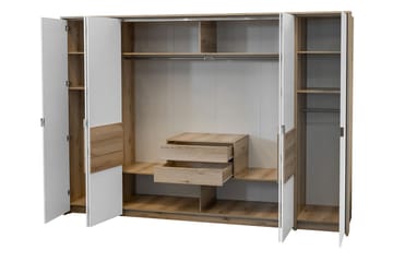 Capira Garderobeskap i Tre - Hvit|Beige - Oppbevaring - Klesoppbevaring - Garderober & garderobesystem