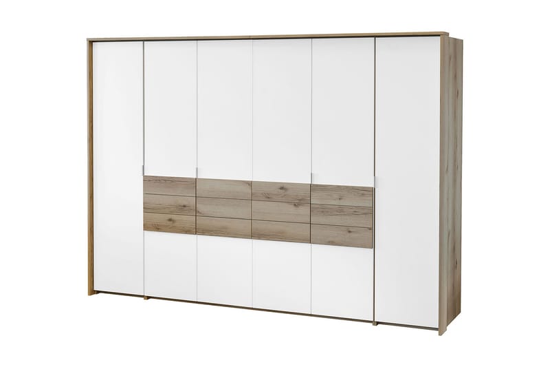 Capira Garderobeskap i Tre, Hvit|Beige