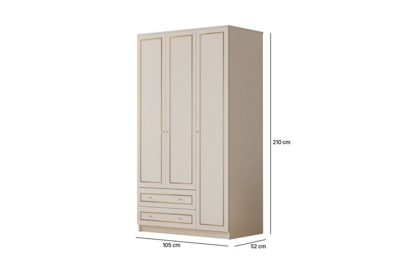 Carvo Garderobe 105x210 cm - Matt Hvit - Oppbevaring - Klesoppbevaring - Garderober & garderobesystem