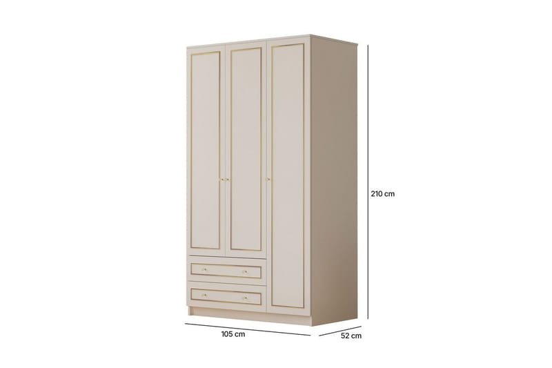 Carvo Garderobe 105x210 cm - Matt Hvit - Oppbevaring - Klesoppbevaring - Garderober & garderobesystem