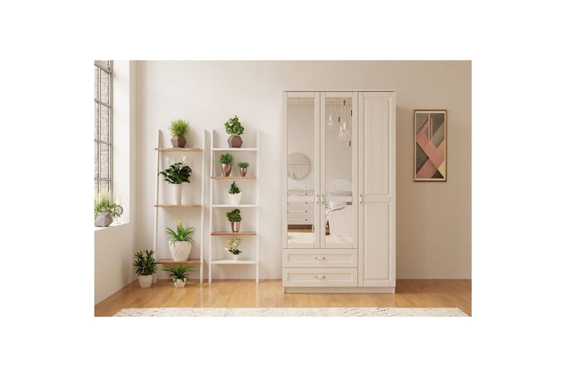 Ceynor Garderobesskåp 105x210 cm - Matt Hvit - Oppbevaring - Klesoppbevaring - Garderober & garderobesystem - Garderobeskap & klesskap