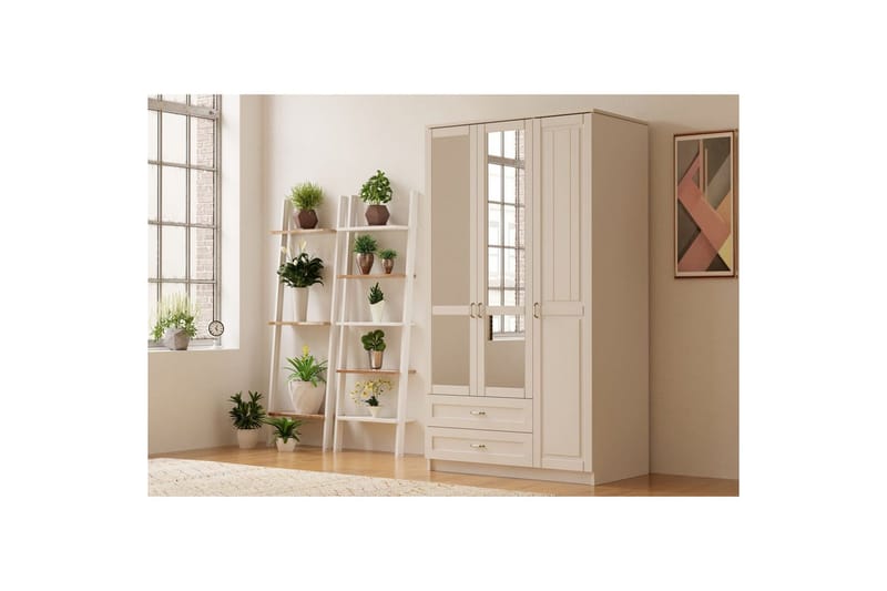 Ceynor Garderobesskåp 105x210 cm - Matt Hvit - Oppbevaring - Klesoppbevaring - Garderober & garderobesystem - Garderobeskap & klesskap