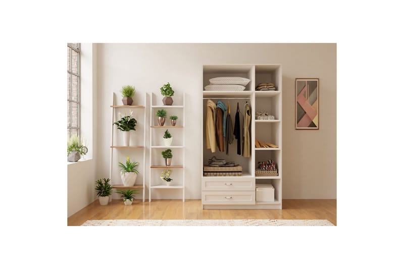 Ceynor Garderobesskåp 105x210 cm - Matt Hvit - Oppbevaring - Klesoppbevaring - Garderober & garderobesystem - Garderobeskap & klesskap